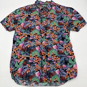 Amongst Others Hawaiian Shirt Mens Medium Floral Short Sleeve Tropical Colorful